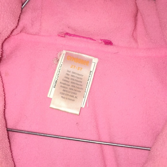 Gymboree Lovable Giraffe Pink Fleece Lined Coat - Picture 2 of 2